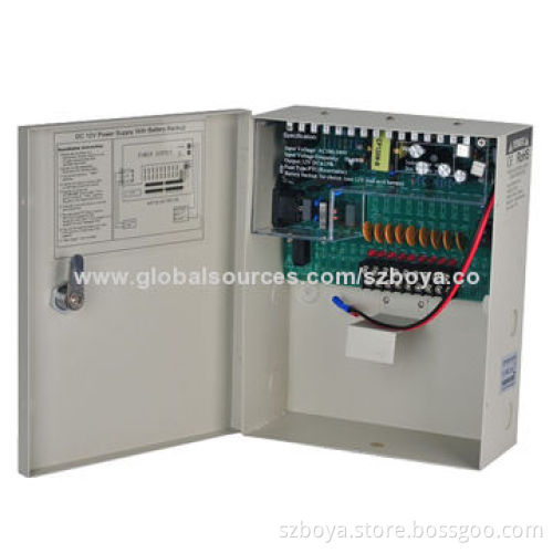 CCTV power supply DC12V10A for 9chs Cameras,support UPS backup power
